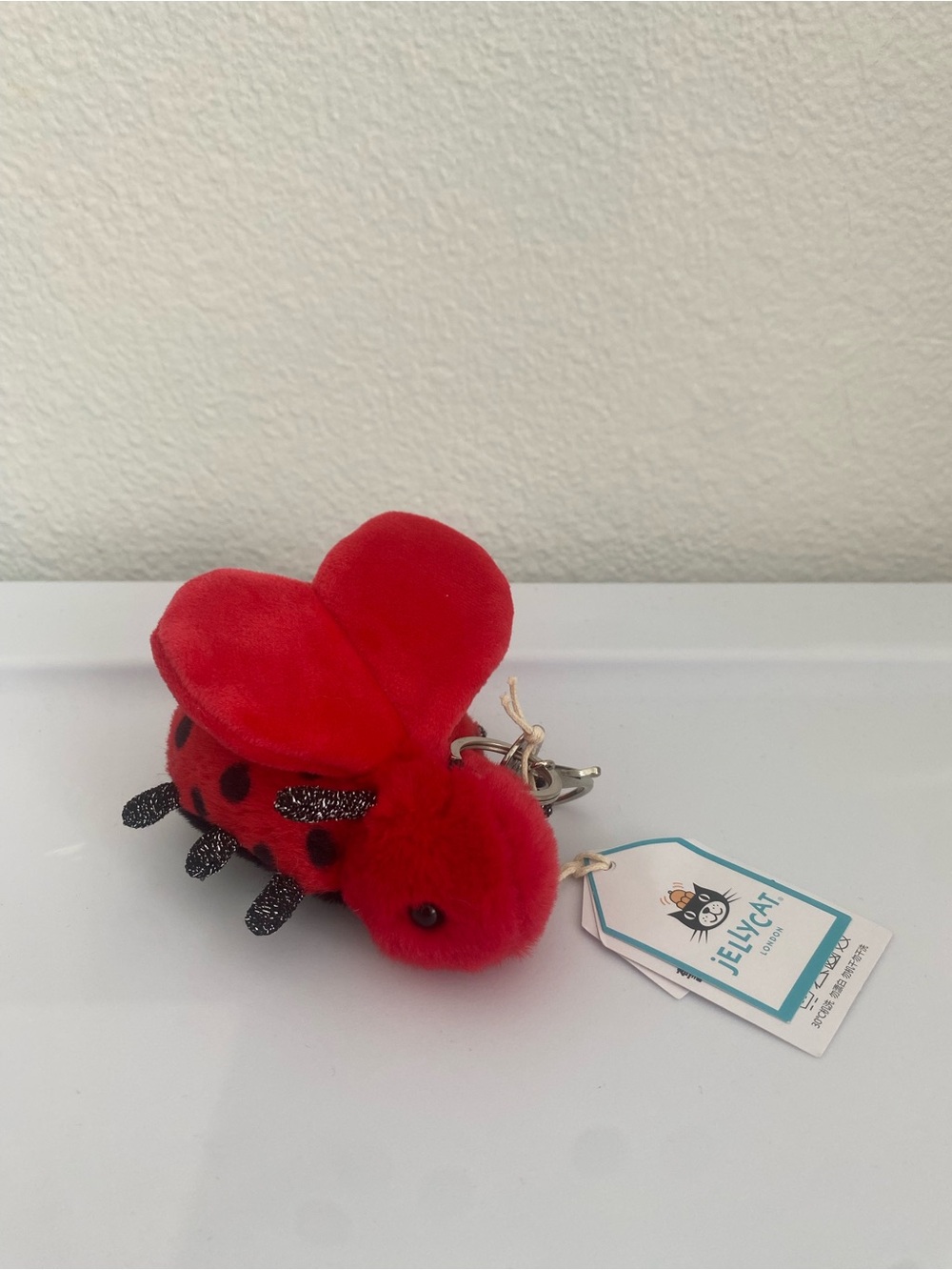 Jellycat Red Ladybug Plush Keychain Clip